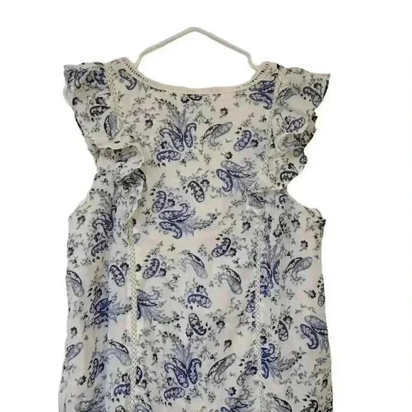 Lucky Women's Ivory & Navy Cotton/Rayon Floral Lined Sundress - Picture 9 of 14